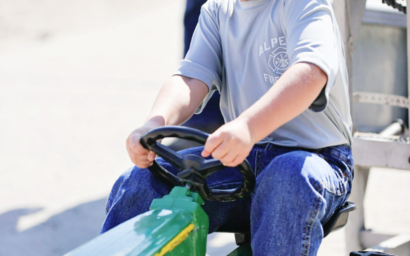 The kids’ pedal pull drew 18 attendees, including Stocktyn Schweitzer of Alpena. (PHOTO COURTESY KATIE JONES)