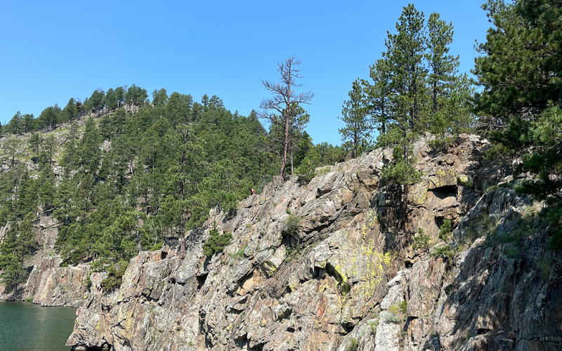 The site at Sheridan Lake where Brock Krueger of Wessington Springs rescued a swimmer from drowning while on vacation. (PHOTO COURTESY BECKY KRUEGER)