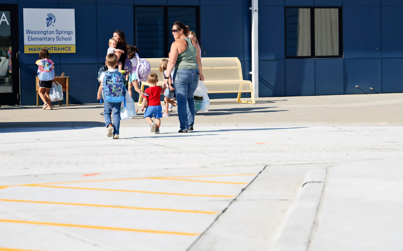 The newly-completed Wessington Springs Elementary School parking lot is a welcome addition to the school community.