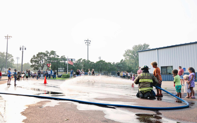 Children had a ball at FunFest with a bouncy house, cornhole and fire hose games south of the fire hall.