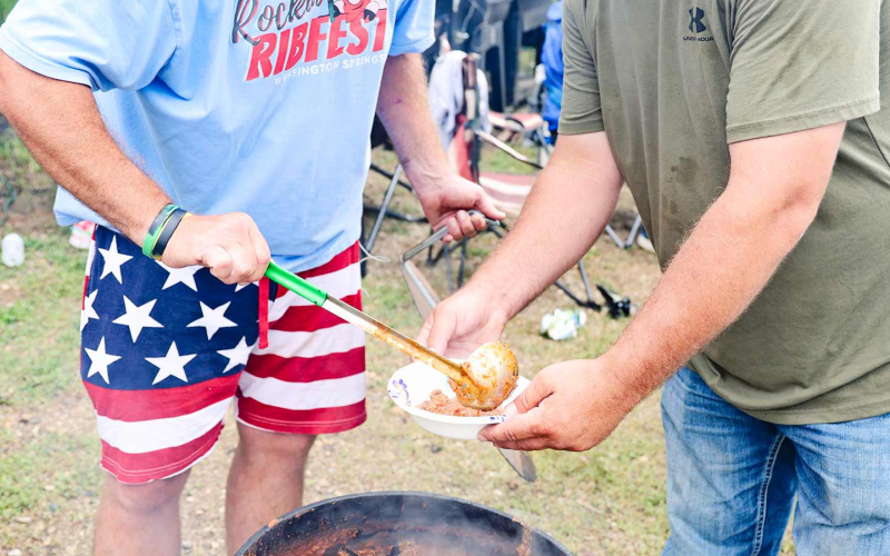 Thad Jacobson and Brady Younie served up hearty chili to attendees in exchange for a free-will donation to go toward the Springs Area Bus ROCS transit program. The duo, who were part of the Scott Miller and Brian Kolousek team, made $284.77 in proceeds to go toward the local transit.