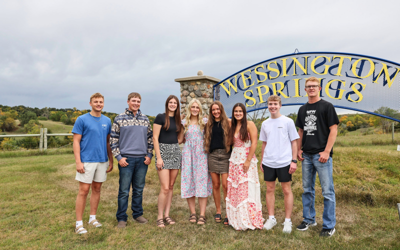 Wessington Springs Royal Court 2025 Meet the homecoming king and queen candidates for Wessington Springs High School. Shown left to right are: Parker Graff, Max Klein, Addyson Orth, Kerstynn Heim, Logan Mohling, Remie Roduner, Tregen Jensen and Luke Larson. Wessington Springs Homecoming Week is September 22-26. Find the homecoming week schedule in this print and e-edition on PAGE TWO
