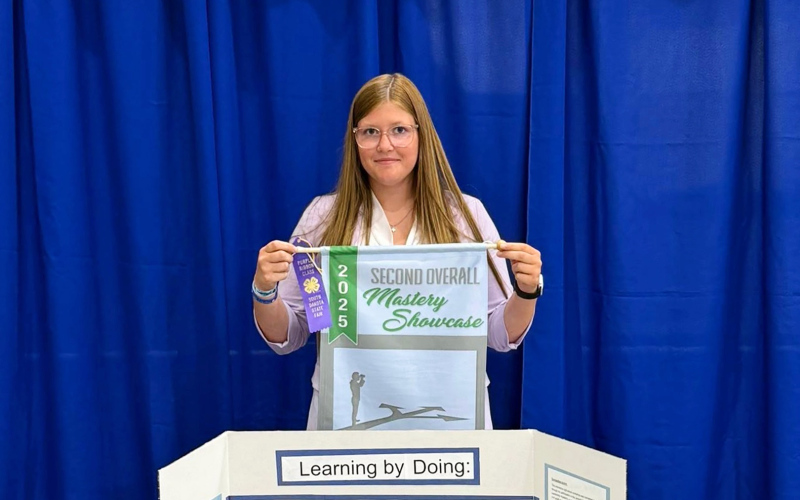 Second Overall in the Mastery 4-H Showcase, Mercedes Jones highlights her hands on Ag Learning Day.