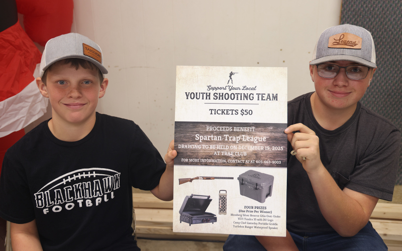 Ethan Heumiller and Connor Karsky sold chances on a variety of prizes with all proceeds benefiting the Spartan Trap League.