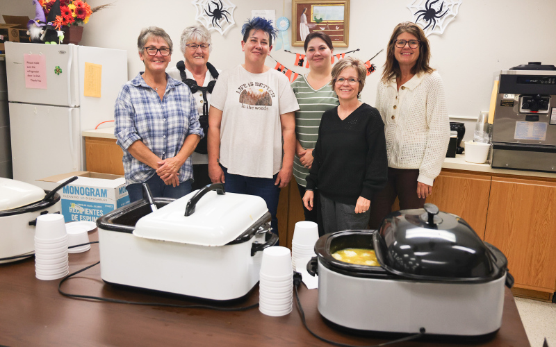 Homemade soups by Manor employees served as the foundation of recent fundraising event, Soup for the Soul. Shown left to right are: Sandy Wolfcale, Donna Gray, Amy Kolousek, Taica Ford, Brenda Easton and Nikki VonEye.