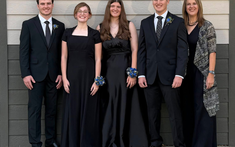 Wessington Springs’ All-State Quartet included Nathan Gaikowski (bass), Maisie O’Day (alto), Morgan Mentele (soprano) and Brett Miller (tenor). They are pictured with Choir Director Julie Fastnacht. PHOTO COURTESY JULIE FASTNACHT