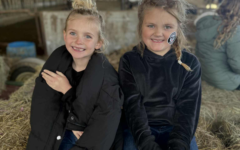 Anna Woodbury and Beverly Johnson are ready for the hayride.