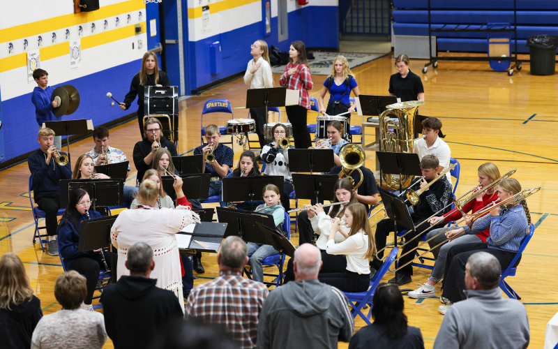 The Middle and High School Band performing The Star-Spangled Banner.