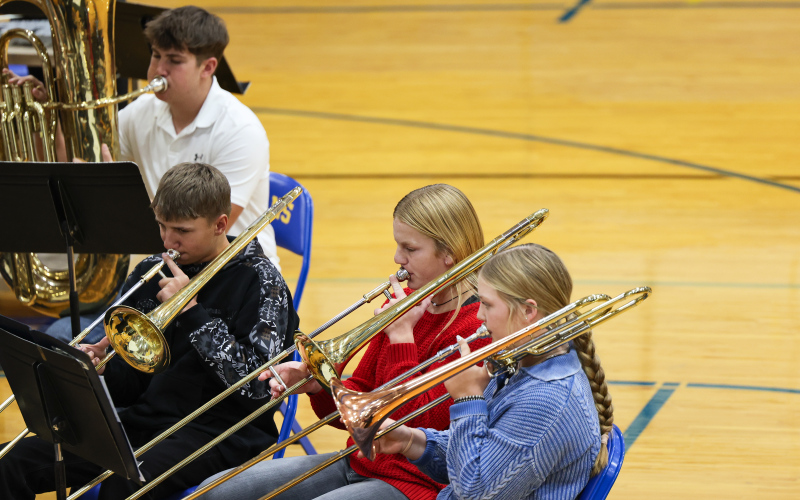 The Middle and High School Band performing The Star-Spangled Banner.