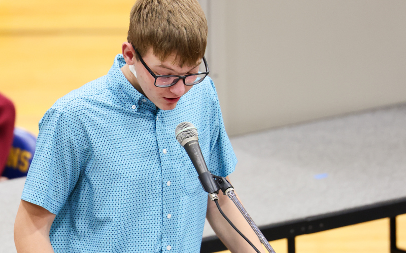Guest speaker Doug Mitchell delivered the keynote address after being introduced by Mitchell Orth.