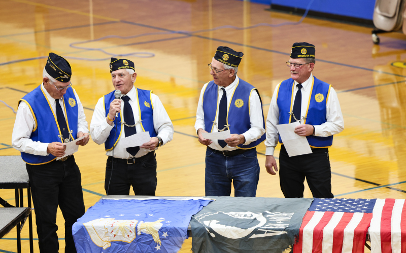 A highlight of the ceremony was the flag retirement ceremony conducted by members of American Legion Willman Fee Post 14.