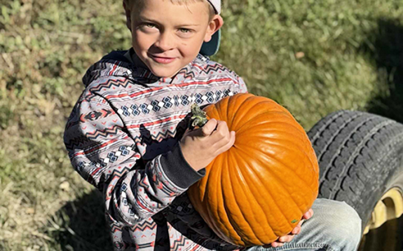 Kallahan Moeding found his pumpkin.