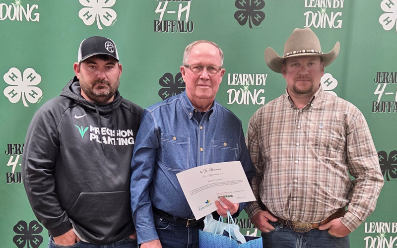 Delvin Feistner received 4-H Alumni Award from the Jerauld-Buffalo 4-H Leaders Association.
