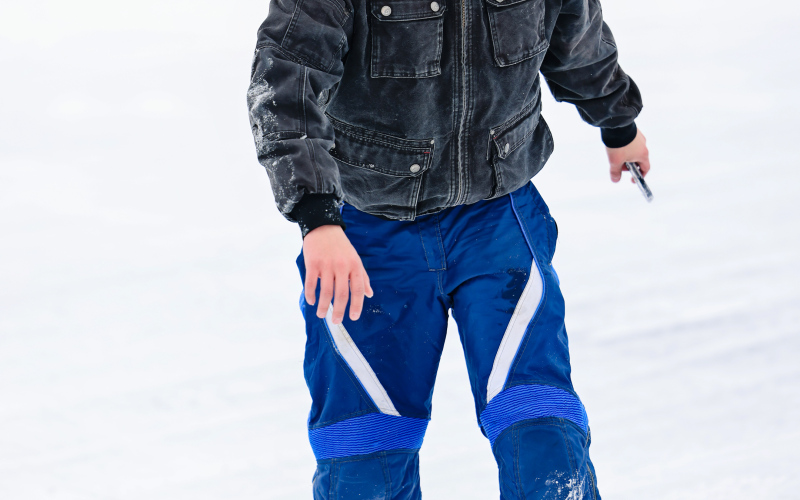 Gabe Gerlach tries his hand at ice skating.