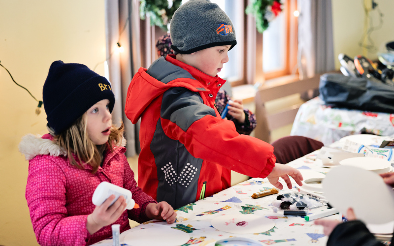Drew Duxbury focuses on the holiday crafts available to enjoy at the Field House.