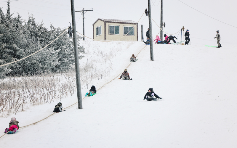 The ski hill tow rope in Wessington Springs pulled countless kids up the hill Sunday.