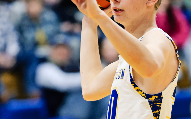 Gavin Brandenburg during home basketball action vs. Howard.