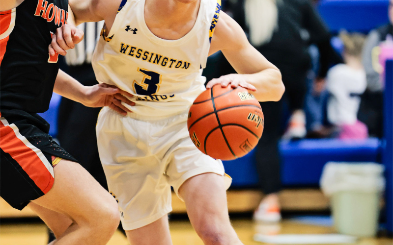 Luke Larson during home basketball action vs. Howard.
