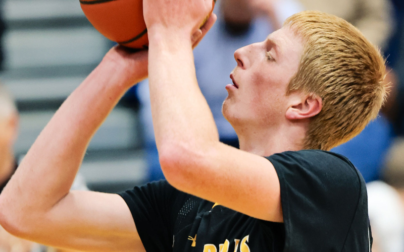 Sawyer Nelson puts up shots as Wolsey-Wessington battled through a busy December stretch.