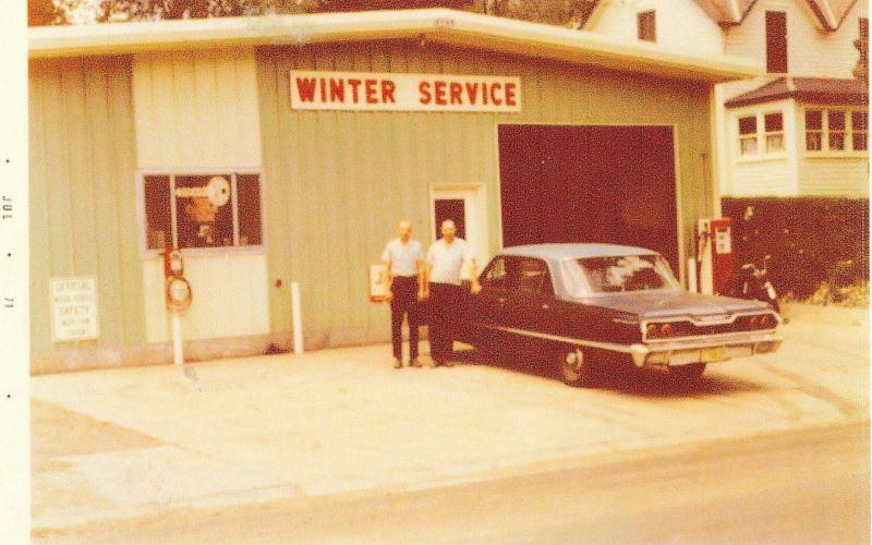 Winter Service sits at its current location on Dakota Avenue shortly after the business relocated there in 1970. Pictured are Dayle Winter and his father, George Winter Jr., representing the third and second generations of the Winter family to carry on the long-standing Wessington Springs business. (PHOTO COURTESY WINTER FAMILY)