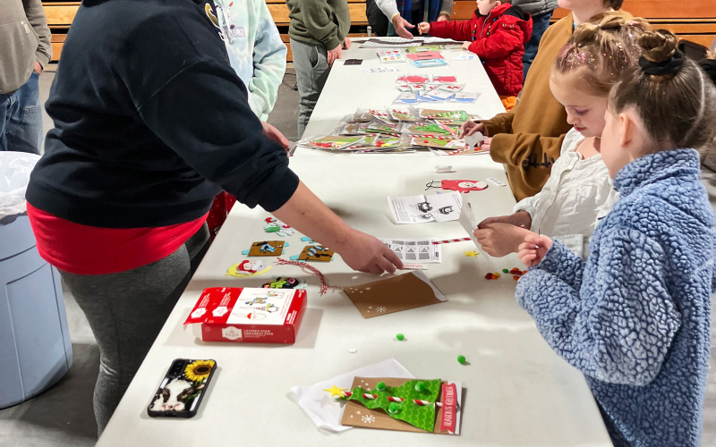 Kids and adults alike warmed up inside the Wessington Community Center with a variety of crafts and activities. (PHOTO COURTESY CAM FAGERHAUG)