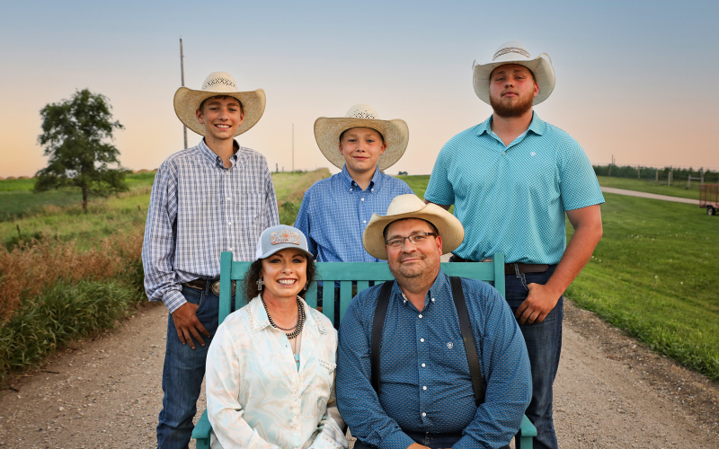 The Christensen Family: Landen, Hayes, Quinten, Christina, and Wade Christensen. (KRISTI HINE / TRUE DAKOTAN)