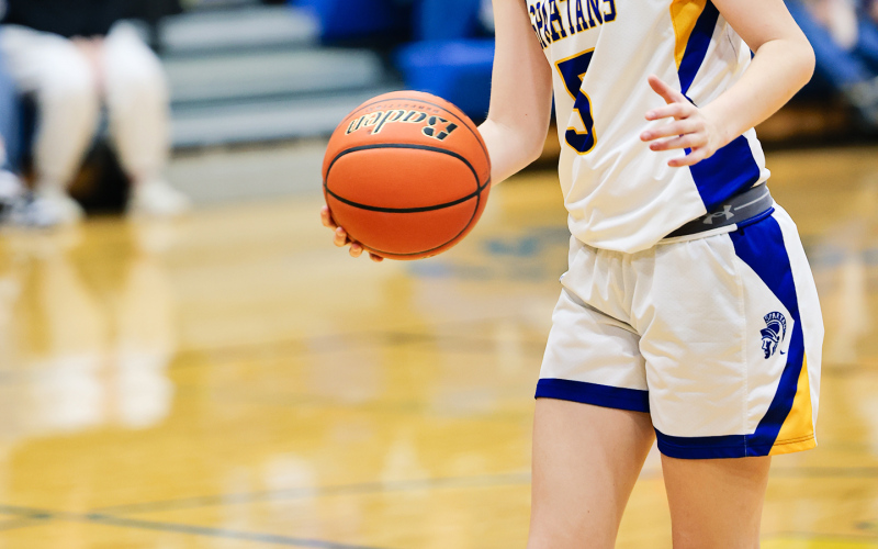 Wessington Springs’ Masynn Mebius competes during home action against Highmore-Harrold on Jan. 3. Heim finished with seven points and 10 rebounds, while Mebius added six points in the Spartans’ holiday break contest. (KRISTI HINE / TRUE DAKOTAN)