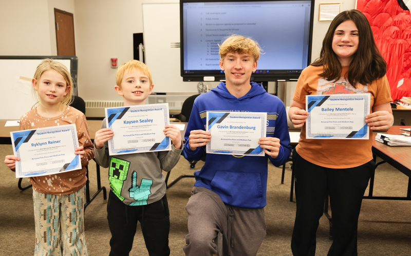 Wessington Springs Students Receive School Board Recognition at January BOE Meeting