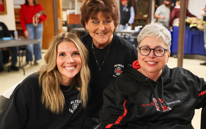 Members of the Alpena Volunteer Fire Department welcomed attendees and took tickets at the door, including Traci Schweitzer, Kathy Orth and Linda Schacht.