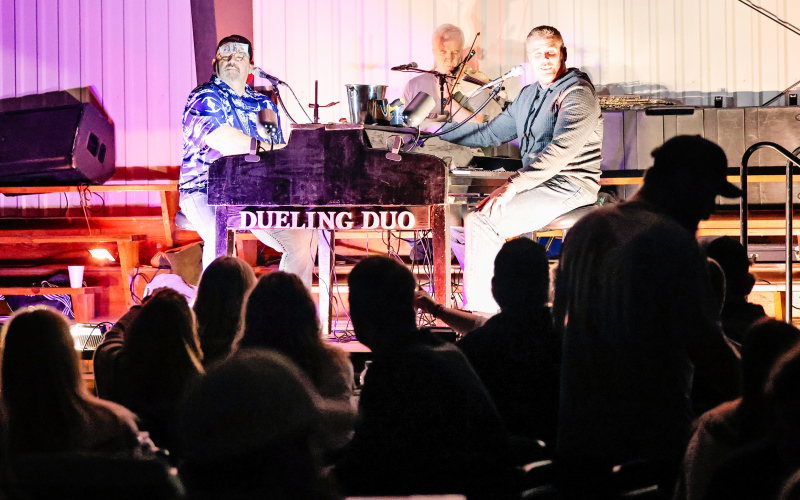 The Dueling Duo performs during the dueling pianos fundraiser at the Alpena Community Center on Saturday, Feb. 7. The musicians took song requests in exchange for donations to help raise funds for the Alpena Volunteer Fire Department.