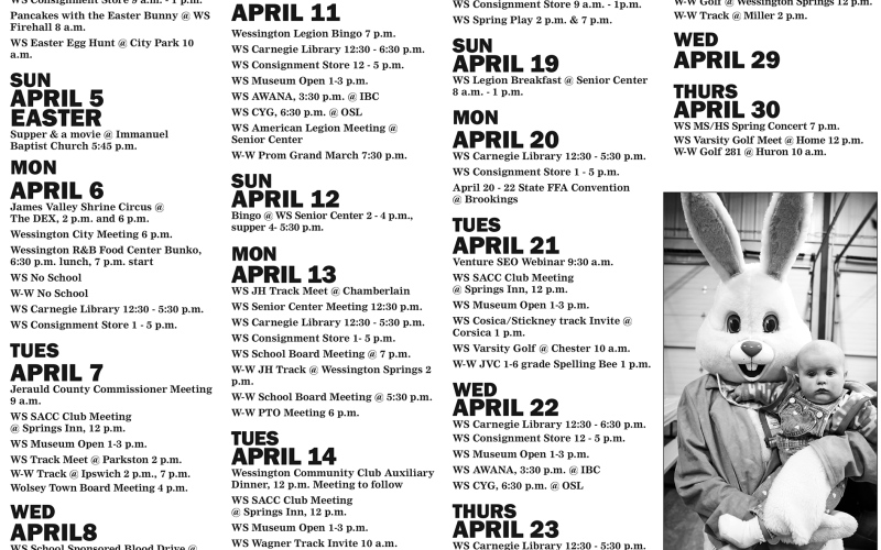 APRIL 2026 COMMUNITY CALENDAR