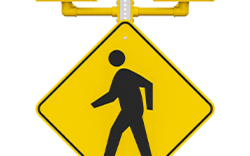 Rapid flashing pedestrian beacons are being considered as part of a traffic study and proposed crosswalk improvements along Highway 281 in Wolsey. (SDDOT)