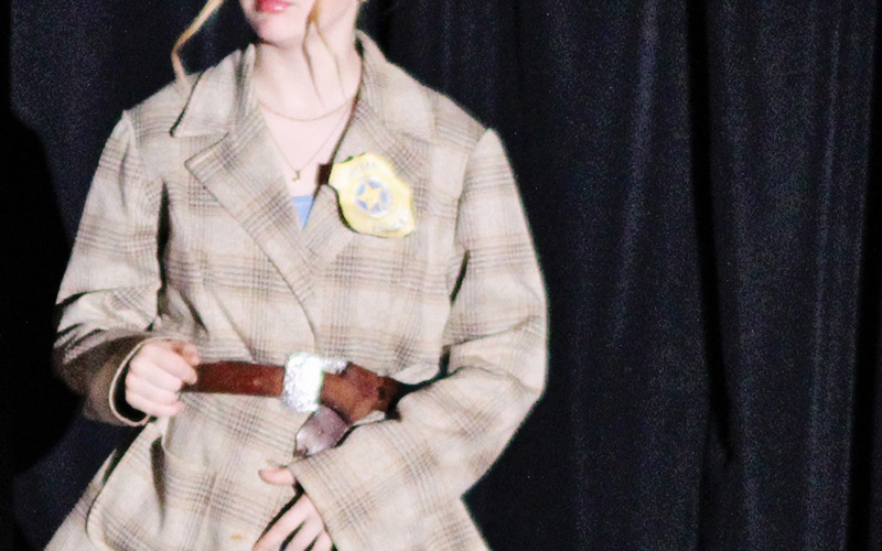 Detective Kane, played by Jalene Reiner, had her work cut out for her as she worked to untangle the mystery during WSHS’s production of Too Many Detectives at the Murder Mansion.