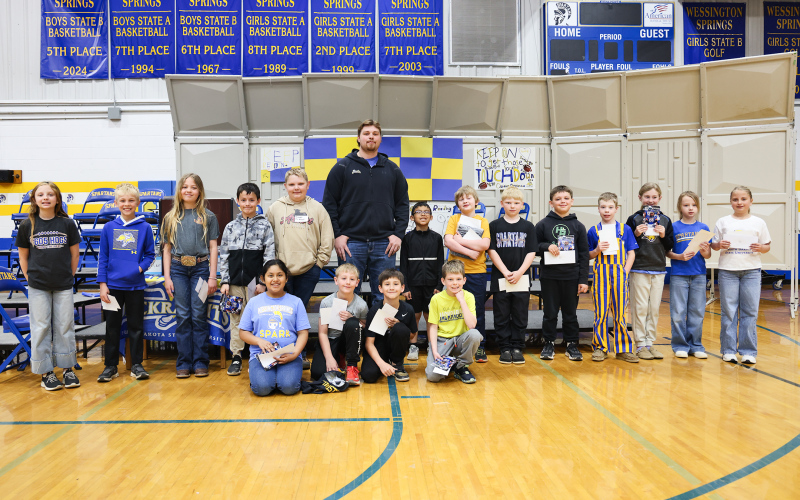 3rd grade Shown with Principal for the hour Will Arhart and Quinten Christensen, AR award recipients are: Mary Tanke, Hayes Schelske, Dally Nickels, Adam Knippling, Jester Tuj Mejia, Brody Elbert, Jayden Holt, Jesse Arhart, Bosten Jensen, Rhaelynn Waters, Charlotte Malan, Amelia Grohs. Front row: Fiby Cicilian, Carson Haake, Miles Hasty, Kix Coleman.