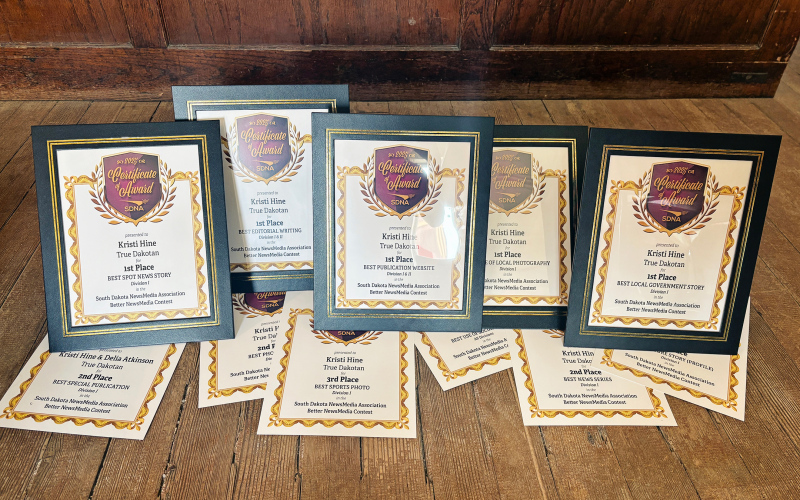 Awards earned by the True Dakotan at the South Dakota NewsMedia Association’s 143rd annual convention in Deadwood recognize excellence in reporting, writing, photography and digital media.