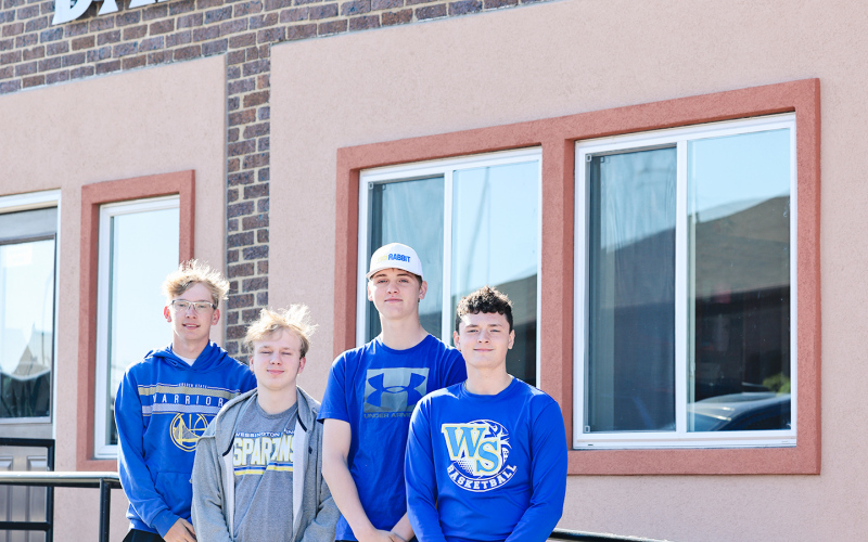 Wessington Springs High School journalism students Gavin Brandenburg, Zandon Beyer, Ethan Amick and Damien Knippling reflect on a semester of developing writing, interviewing and communication skills while covering local stories. (KRISTI HINE / TRUE DAKOTAN)