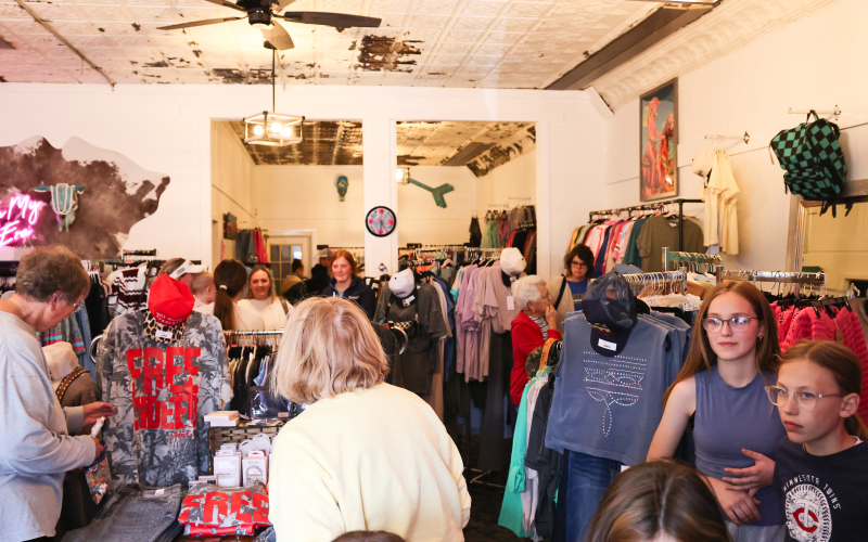 Shoppers fill Modest Moxie Boutique during the inaugural Sunset on Main event in Wessington Springs on May 21.