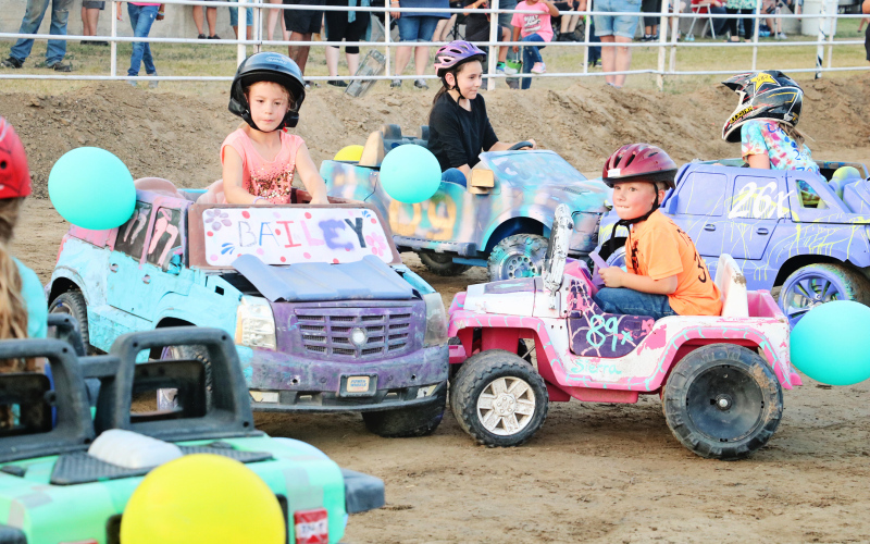 Young drivers compete during a South Dakota Micro Derby Power Wheels event. The Power Wheels and youth lawn mower derby will make their Leap to Lane debut on June 20, joining a full day of activities that includes a car show, bike rodeo, bicycle poker run, bean bag tournament, live music, bounce houses, food vendors and community raffles. (PHOTO COURTESY FALL RIVER COUNTY HERALD-STAR)