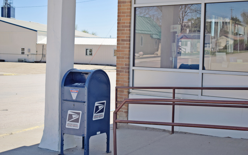 A post box outside the Philip, S.D., post office on May 2, 2026. (PHOTO: MOLLY WETSCH/SOUTH DAKOTA NEWS WATCH)