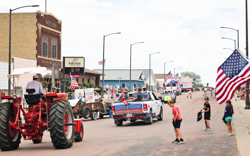 Residents and visitors line Main Street during the 2025 Fourth of July Parade in Wessington Springs. This year’s Independence Day celebration will feature three days of activities, including rodeo events, a community parade, turtle races, a youth micro derby and fireworks at dusk on July 4. (TRUE DAKOTAN FILE PHOTO)