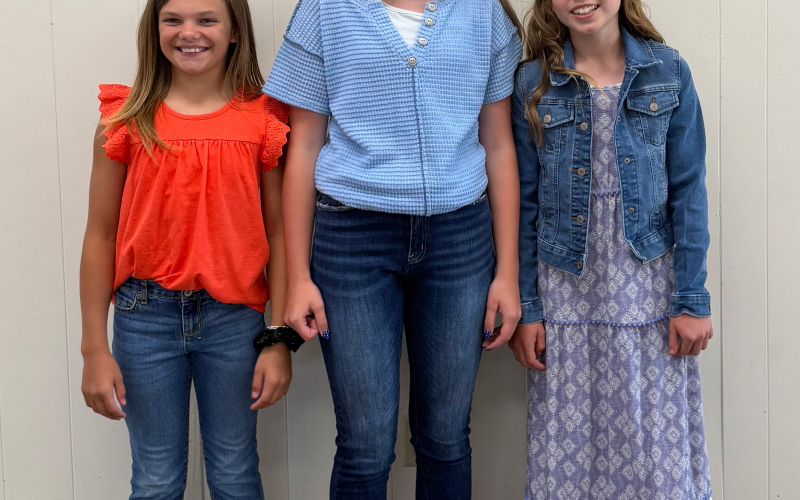 Carlayna Waters, Tenley Olinger and Torree Olinger all modeled a new outfit for Fashion Review. Several of the featured pieces were selected from the Wessington Springs Consignment Store, highlighting fashionable and budget-friendly clothing options.