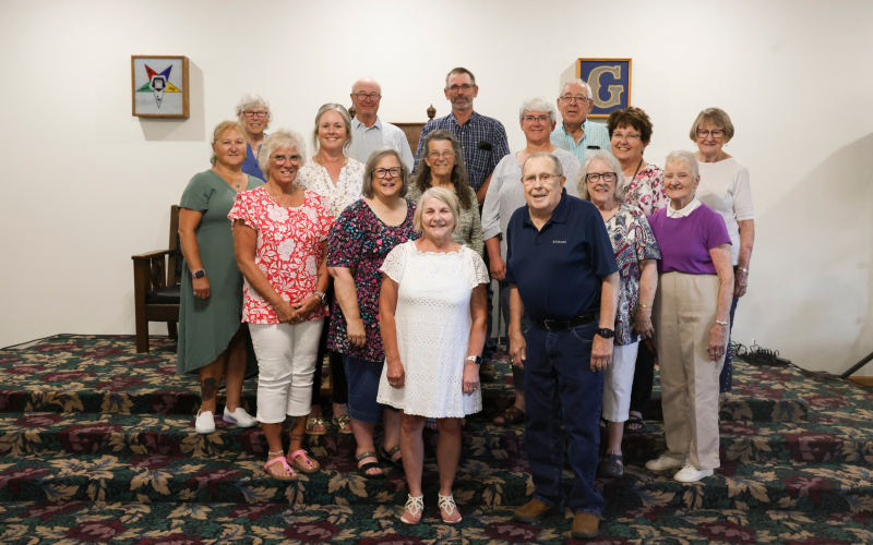 Members of Vesper Chapter No. 81 of the Order of the Eastern Star gather inside the Wessington Springs Masonic Lodge, where the chapter has continued a tradition of fellowship, charitable giving and community service for nearly 120 years.
