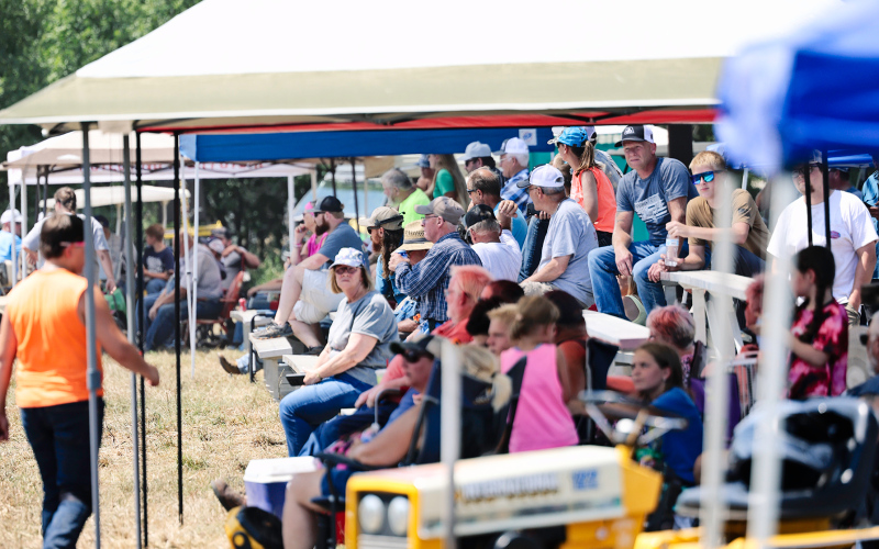 Despite temperatures topping 100 degrees, a good-sized crowd gathered throughout the day to support the annual fundraiser.