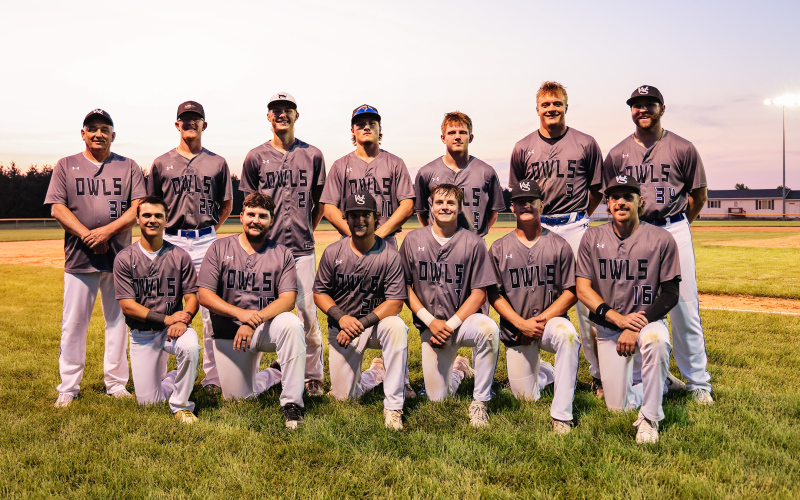 Punching their ticket to state, shown above are the Wessington Springs owls. Back row, left to right: Coach Joe Butterfield, Luke Larson, Branden Flowers, Bubba Peterson, Dylan Schimke, Layne Cotton, Carson Hainy. Front row, left to right: Cade Mohling, Dalton Mogck, Lucas VanEngelenburg, Blaze Herdman, Blake Larson, Terrek Butterfield.