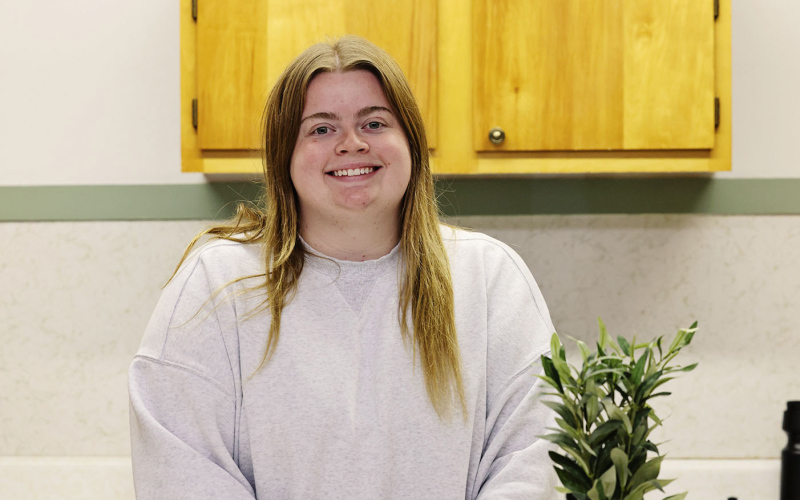 Emma Haeder pictured in the newly opened Prairie Rose Market in Wolsey. (KRISTI HINE / TRUE DAKOTAN)