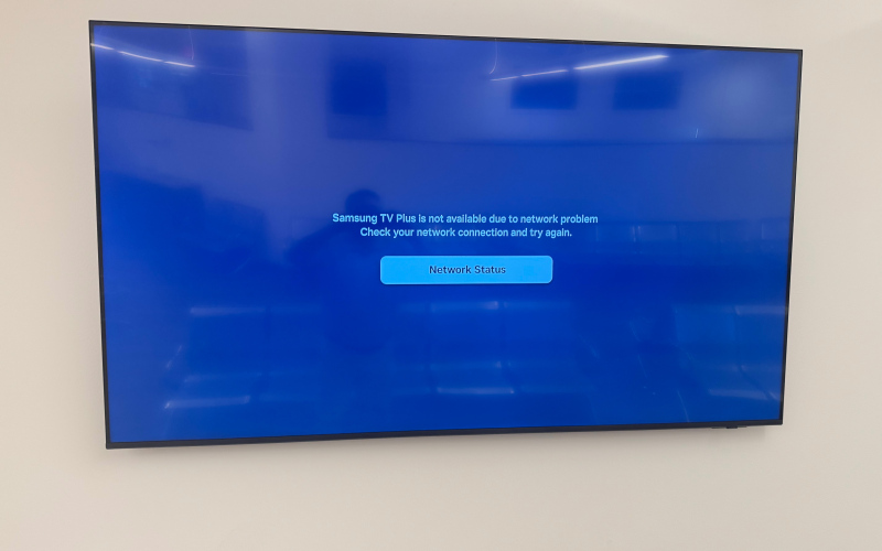 A television screen was offline at the Pennington County Administration Building in Rapid City, S.D. on July 28, 2026. (PHOTO: BART PFANKUCH / SOUTH DAKOTA NEWS WATCH)