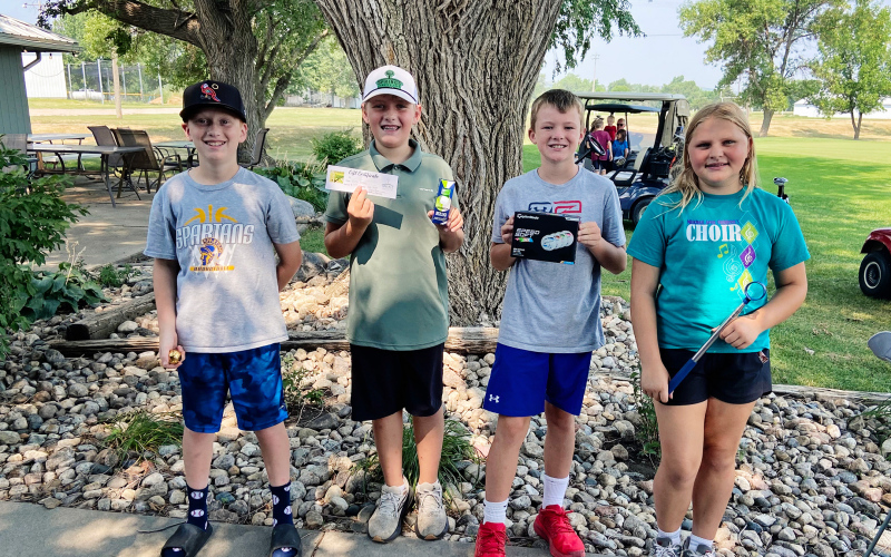 Caleb Culver earned first place in the Red Group during the Youth Golf Clinic tournament July 27. Brody Rostyne placed second, Jet Johnson third and Berklie Bell fourth. Johnson also earned longest drive and was named most improved boy, while Bell was named most improved girl.