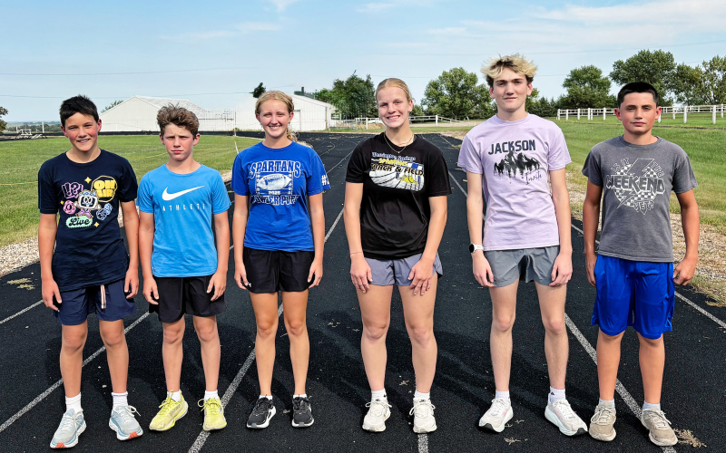 Pictured from left are Houston Havlik, Ethan Heumiller, Alexis Roesler, Ella Kolousek, Carson Clements and Lorin Schaller. Not pictured is Aunnika Heumiller. (PHOTO COURTESY BECKY KRUEGER)