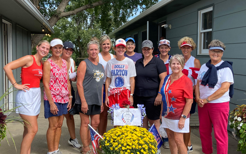 THE CUP IS BACK. Springs Country Club golfers reclaimed the Solheim Cup with an 8-4 victory Sept. 11 in Wessington Springs. Pictured are, from left, Cheyenne Burg, Kim Burg, Teresa Fonder, Millie Christensen, Marissa Schelske, Regina Teveldal, Barb Hine, Erin Yost, Gloria Vavra, Patsy Sorben, Kimberly Ahrenstorff and Joyce Krueger. (COURTESY PHOTO)