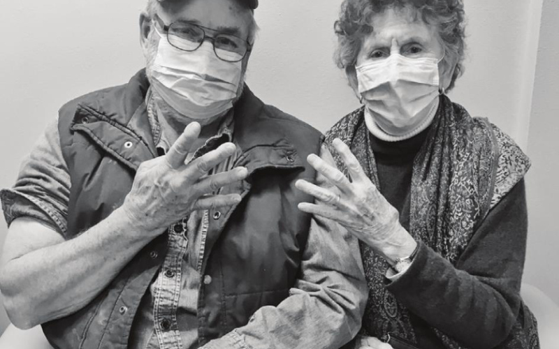 Tom and Kathy Dean are pictured above shortly after receiving their booster. SUBMITTED PHOTO
